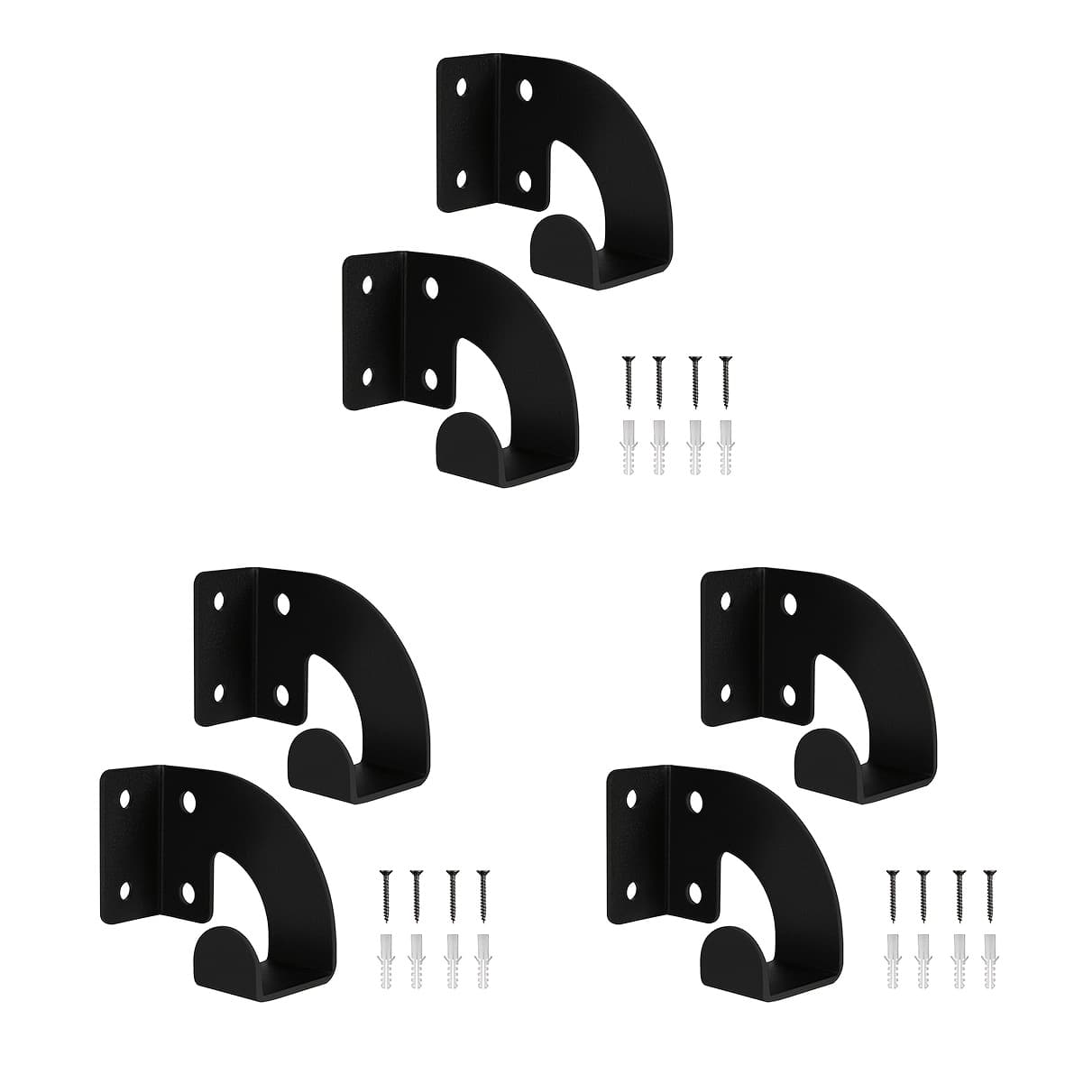 TEMU 6pcs Chainsaw Hooks Tool Organizer Wall Mount Holder - Heavy Duty Saw Storage Bracket, Black Metal Hanger For Chainsaw & Power Tools Mounted Chainsaw Rack - Garage, Workshop, Garden Organization