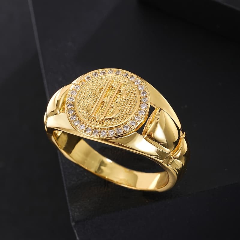 TEMU Luxurious Dollar Symbol, Watch Shaped Ring, Suitable For Banquets And Daily Life