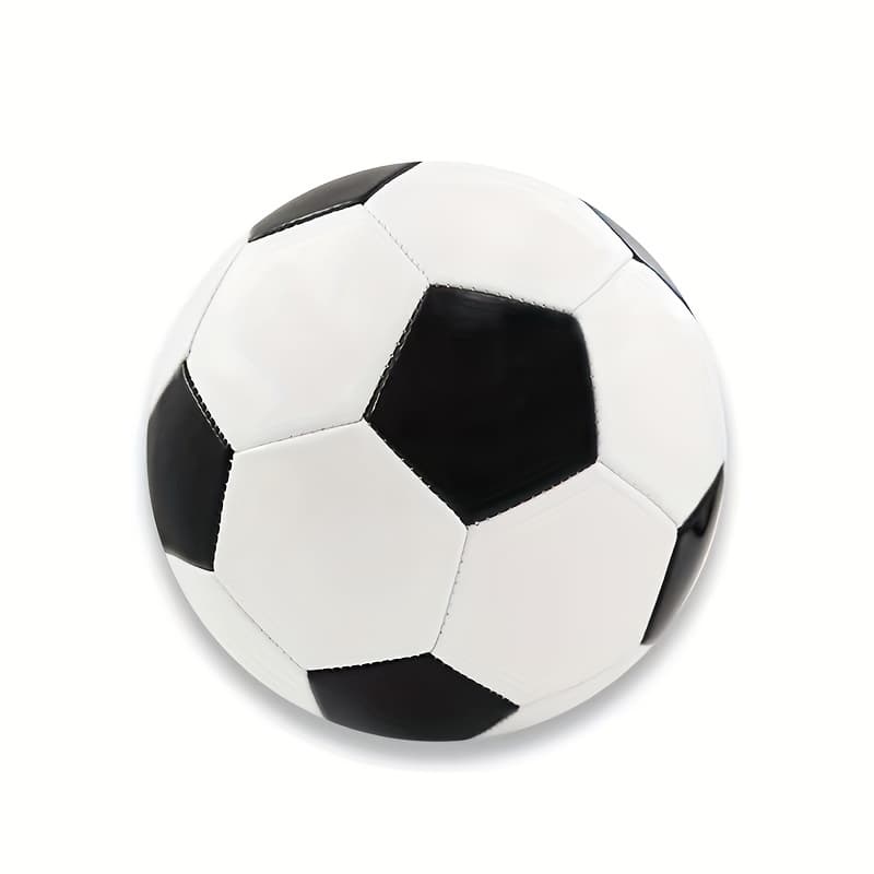 TEMU 1pc Adult Size 5 Soccer Ball, Diameter 21.5cm, Reflective And White Football, Waterproof And Wear-resistant Ball - Suitable For Field , Machine-stitched Adult Pu Professional Wear-resistant Ball