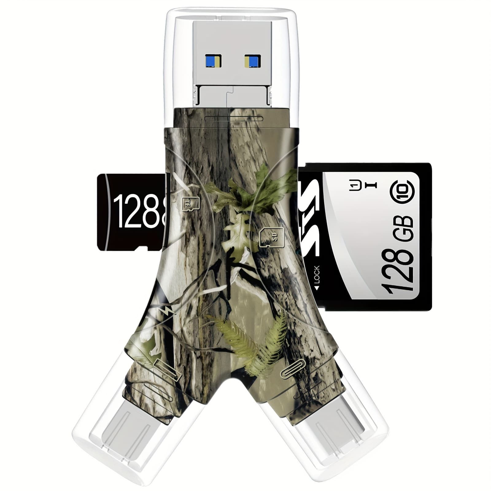TEMU Sd Card Reader For Iphone, Ipad, , , Computer, Camera, 4 In1 Card Reader Trail Camera Viewer, Portable Memory Card Reader Sd Card Adapter For Sd And Tf Cards