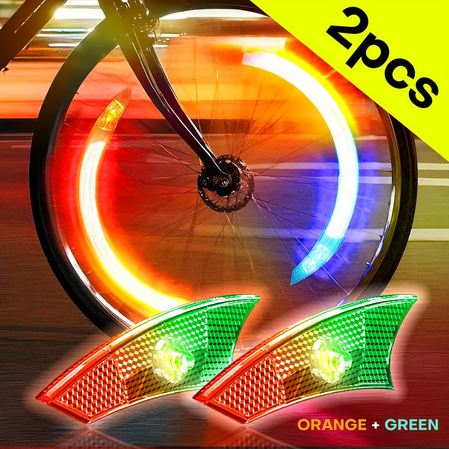 TEMU 1pc/2pcs Bicycle Wheel Spoke Lights, Motion Sensor Bicycle Wheel Lights, Bicycle Wheel Colour Changing Decorative Lights, Best Gift For Cycling Enthusiasts!()