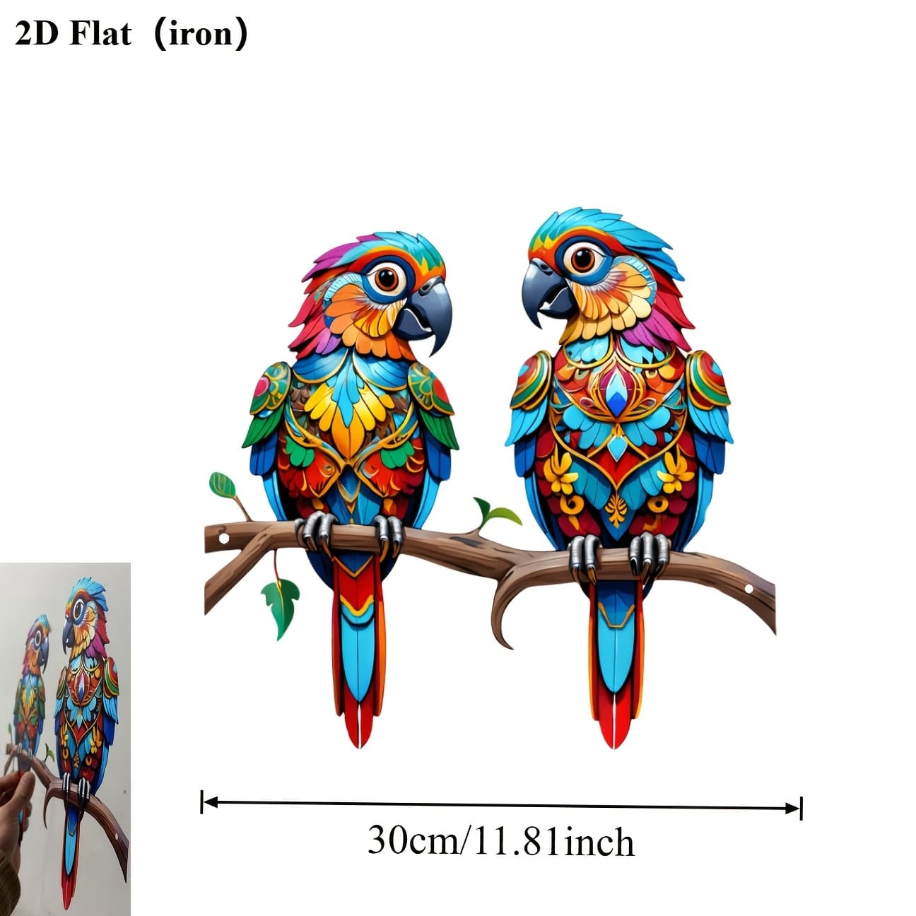 TEMU 2d Flat, 1pc, 2 Adorable Metal Bird Wall Art Decor - Perfect For Patio, Garden, Courtyard, Living Room, And Bedroom Fence Decoration - An Ideal Gift For On Festive Occasions, 2d Flat