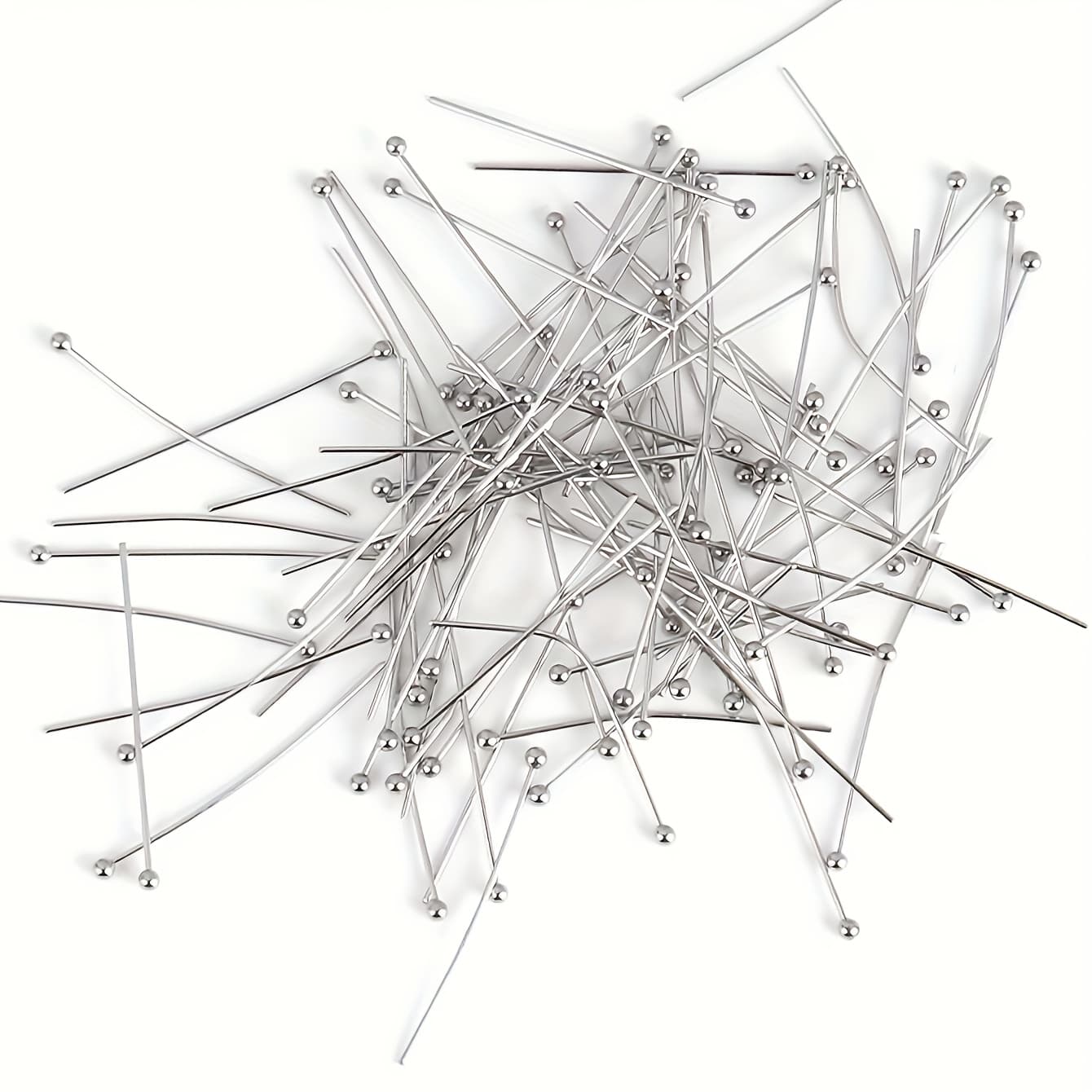 TEMU 100pcs 50mm Flexible 304 304 Stainless Steel Beading Needles With | Ideal For Jewelry Making, Earrings, Bracelets, Necklaces Craft Supplies