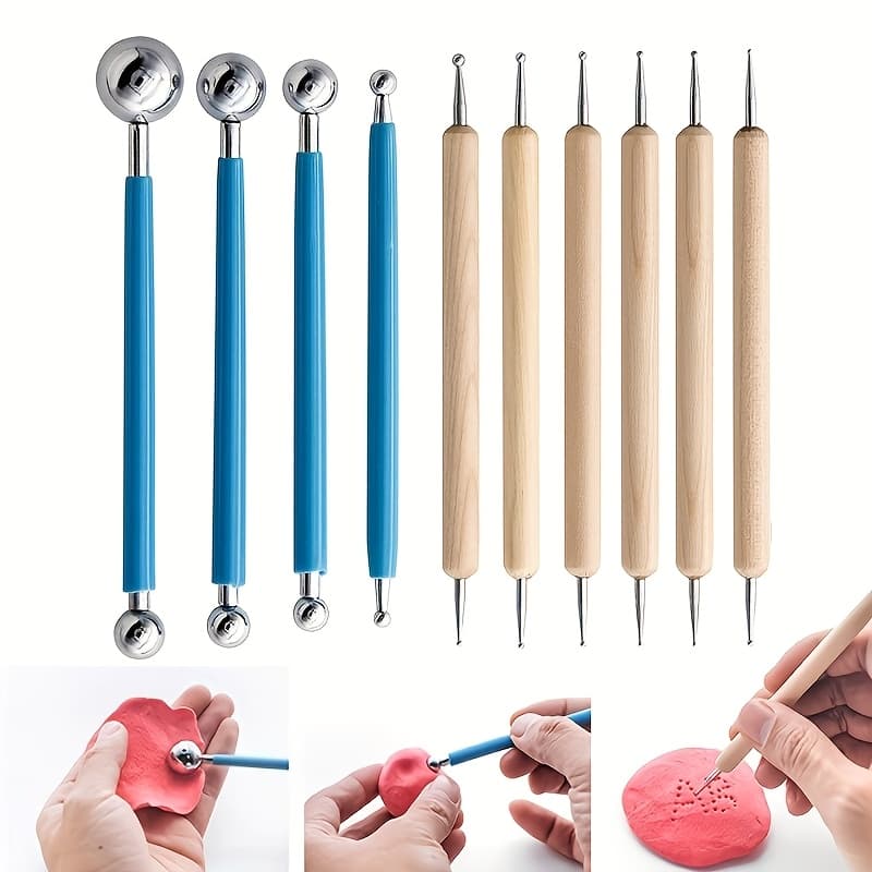 TEMU A Set Of 10 Dotted Tool Embossing Pens, Suitable For Rock Painting, Nail Art, Ceramic Modeling, Carbon Transfer Paper Decorations, And Diy Art Crafts.