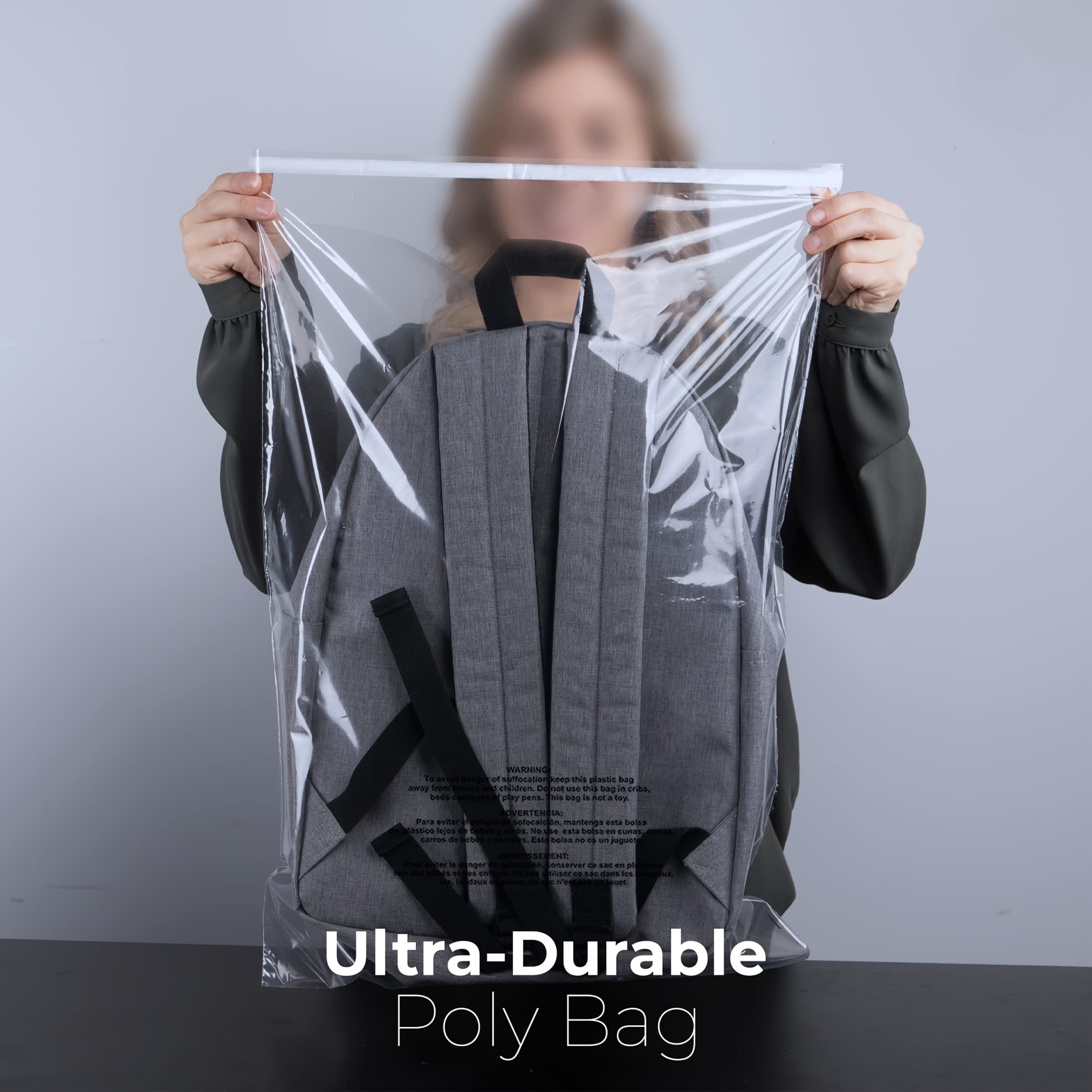 TEMU 100 Pack 18"x24" Clear Plastic Poly Bags With Suffocation Warning Self Seal For Clothing, T-shirts, Pants-resealable Adhesive 3 Mil With Knurled Edges
