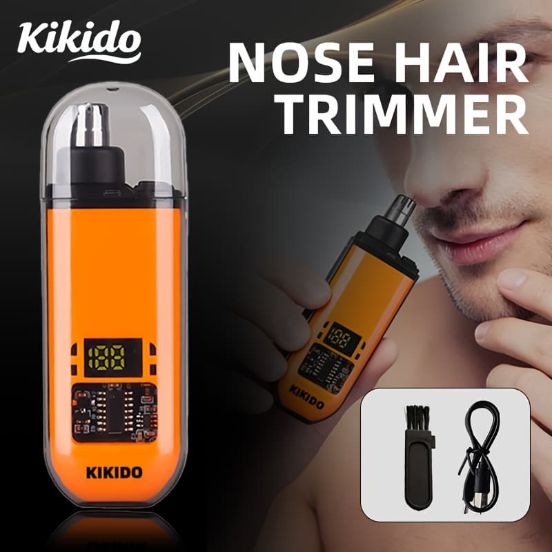 TEMU Kikido Ear & Nose Hair Trimmer For & - Rechargeable Electric Hair Clipper With 360° Rotation, Portable Wireless, Hygienic Personal Grooming, Discreet For Areas - Gift-ready