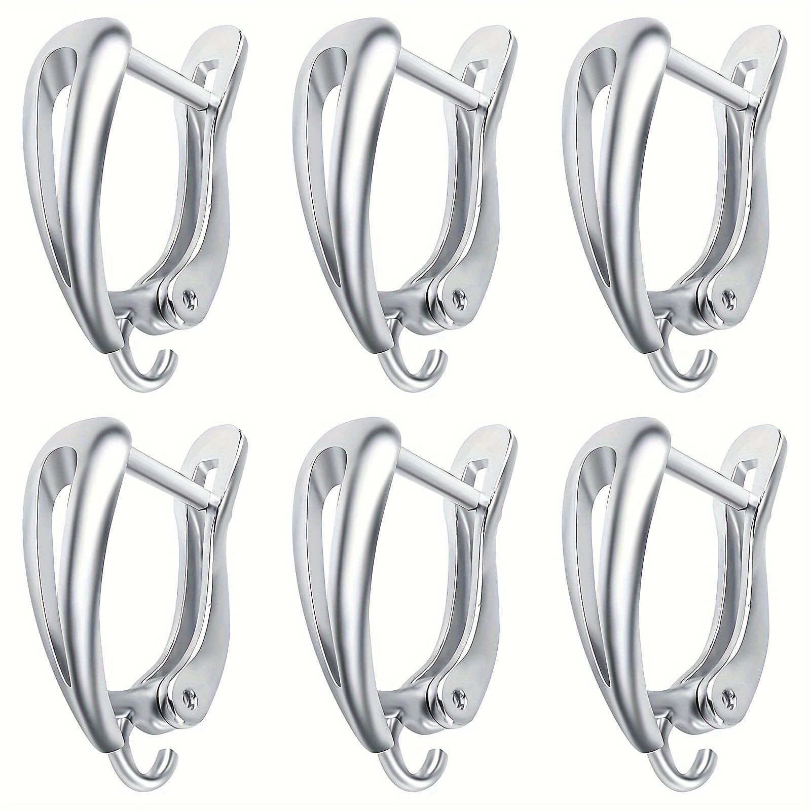 TEMU 6pcs French Earring Hooks Lever Back Setting For Diy Earring Clips Clasp Jewelry Making Accessories Earring Clips Replacement Small Business Supplies
