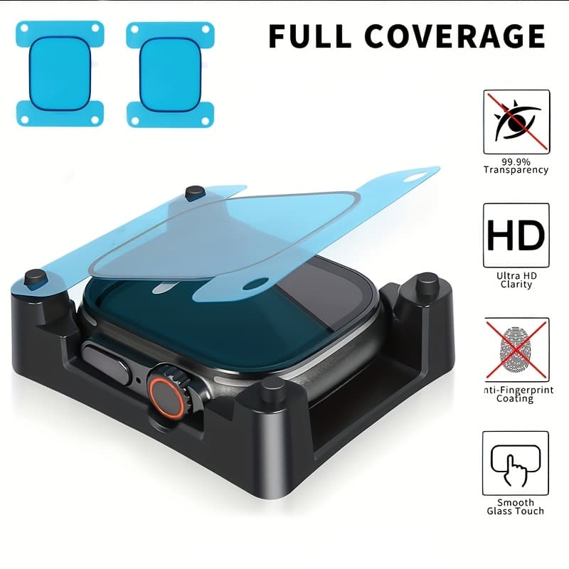 TEMU 2pcs Screen Protector For Watch, Compatible With Series 11/10/78/9/ultra - 3h Hardness Tpu Film, Full Coverage, Scratch Resistant, Hd ,