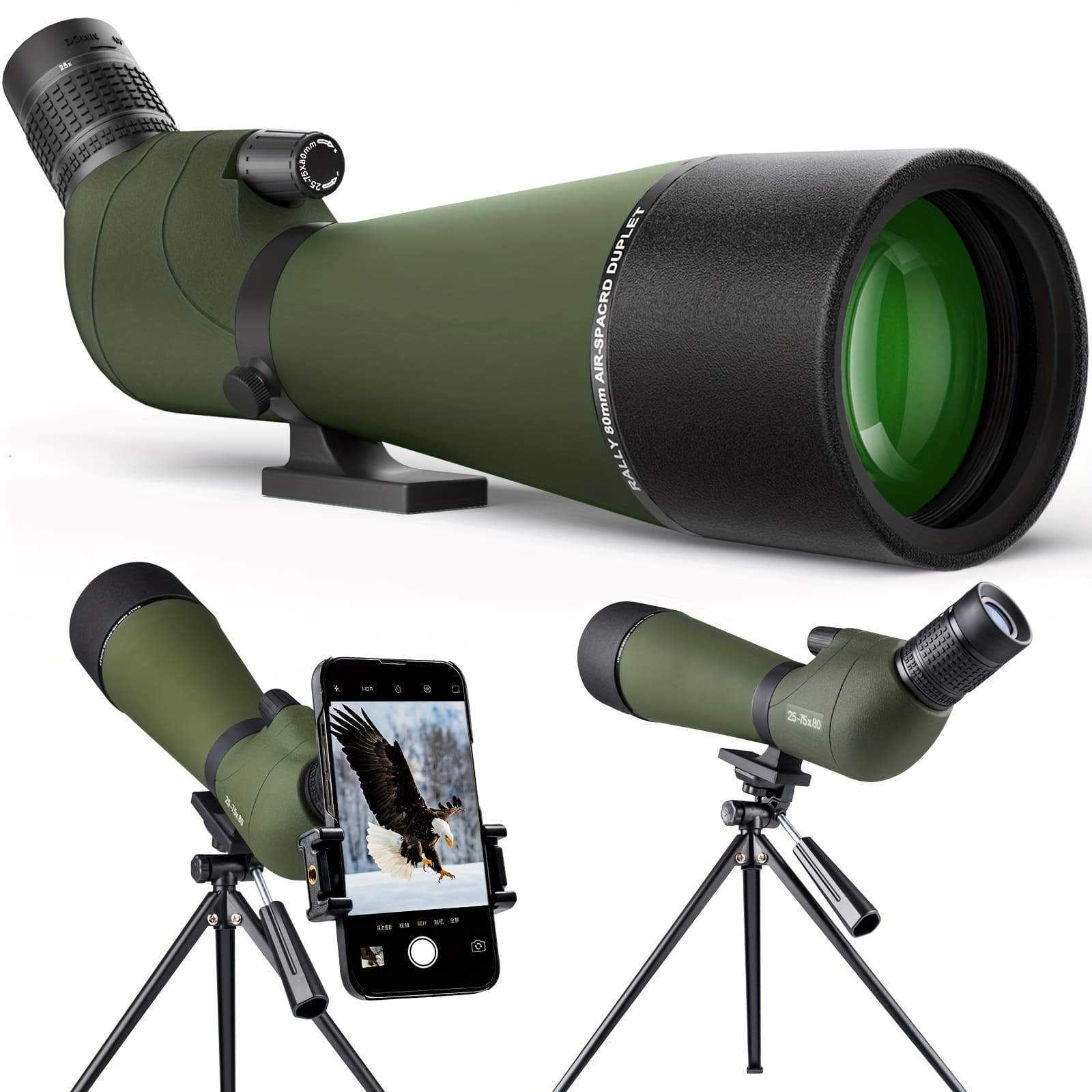 TEMU 25-75x80 Scopes With Tripod, Carrying Bag And Holder - High Definition Scope For Bird Watching Wildlife Scenery Gifts For Dad