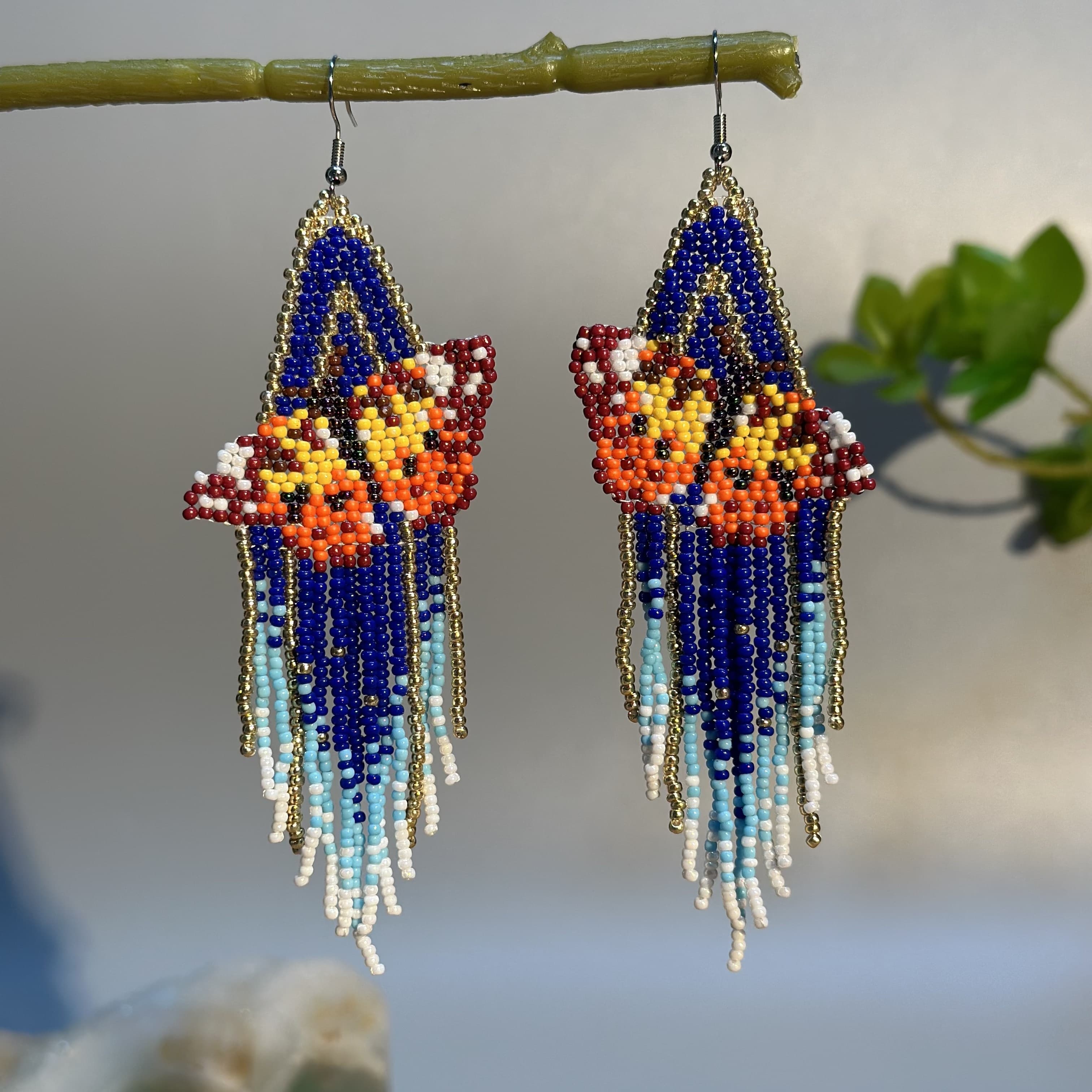 TEMU Colorful Bohemian 3d Beaded Tassel Earrings - Handcrafted, Glass-embellished, Perfect For Daily Wear & Vacations, Ideal Valentine's & Christmas Gift