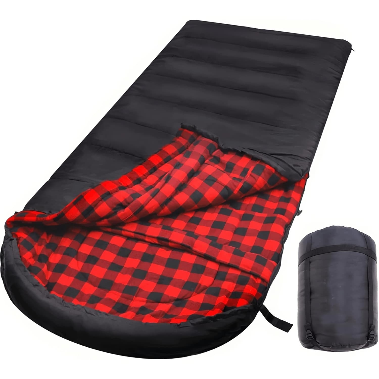 TEMU 0 Degree Sleeping Bag Warm Flannel Xxl For Adults Big And Tall Cold Weather Winter Camping, Free Compression Sack