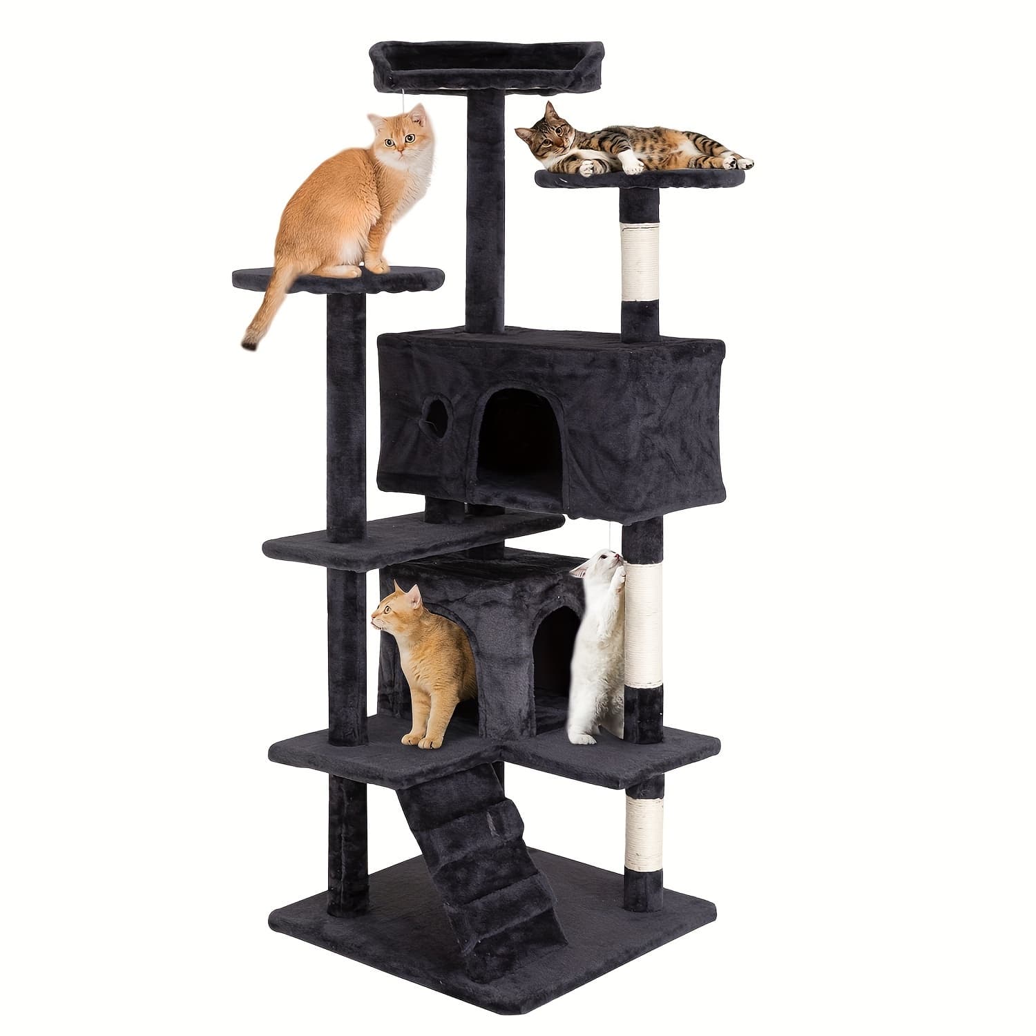 TEMU 54/70" Cat Tree Cat Climbing Cat Tower, Durable Cat Scratching Post And Comfortable Jumping Platform, Space Saving Cat Apartment Pet Playroom, Option
