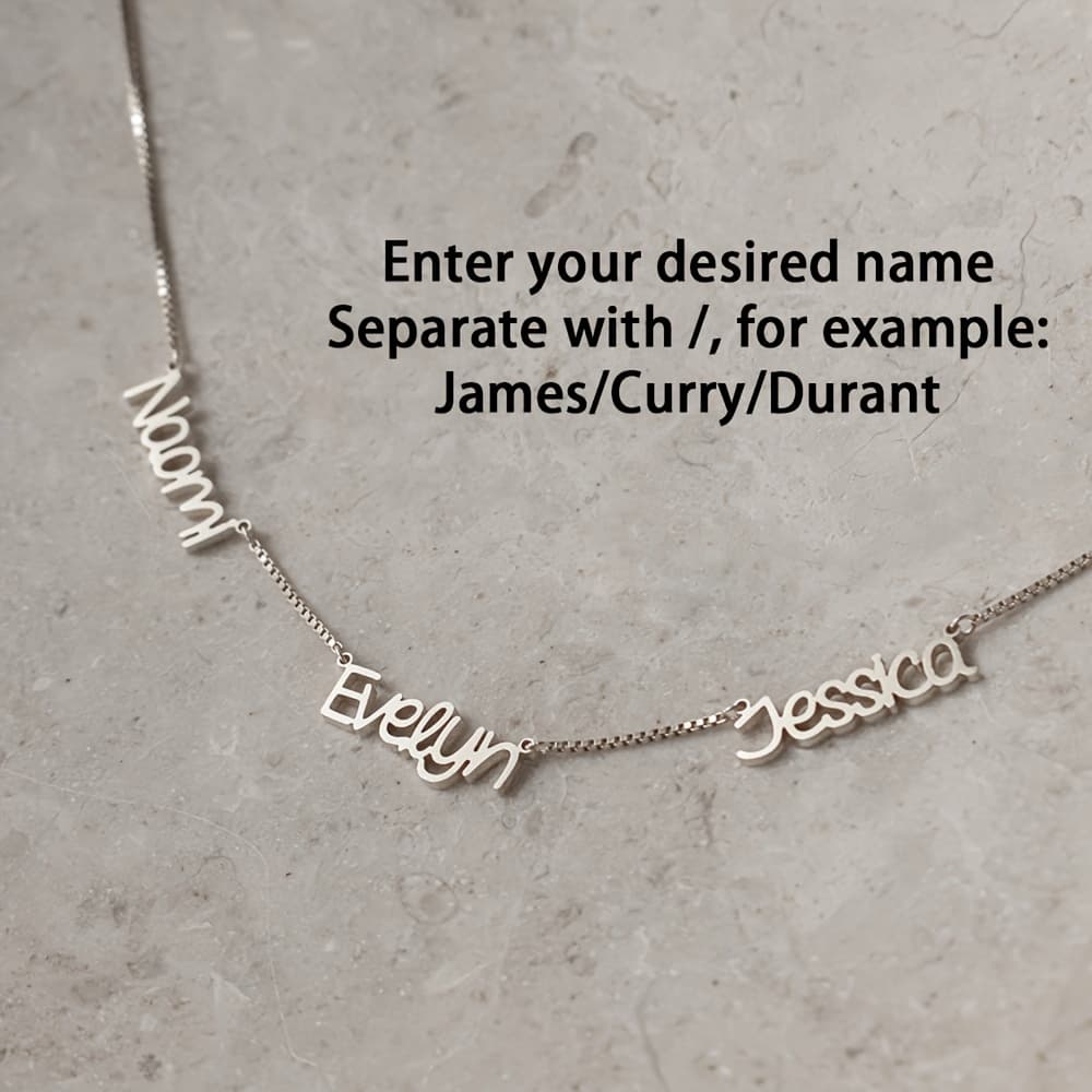 TEMU Custom Necklace, Minimalist Multi-name Pendant, Personalized English Name, Stainless Steel 18k Plated Box Chain, Custom Gift For Women