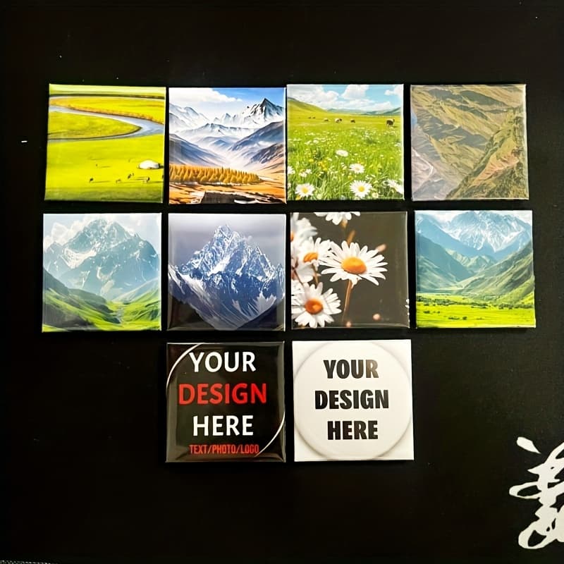 TEMU 10pcs Magnetic Photo Fridge Magnets | Vintage Design With Custom Photo Area | , Room/office Decor, Perfect Gift For Anniversaries/wedding Souvenirs