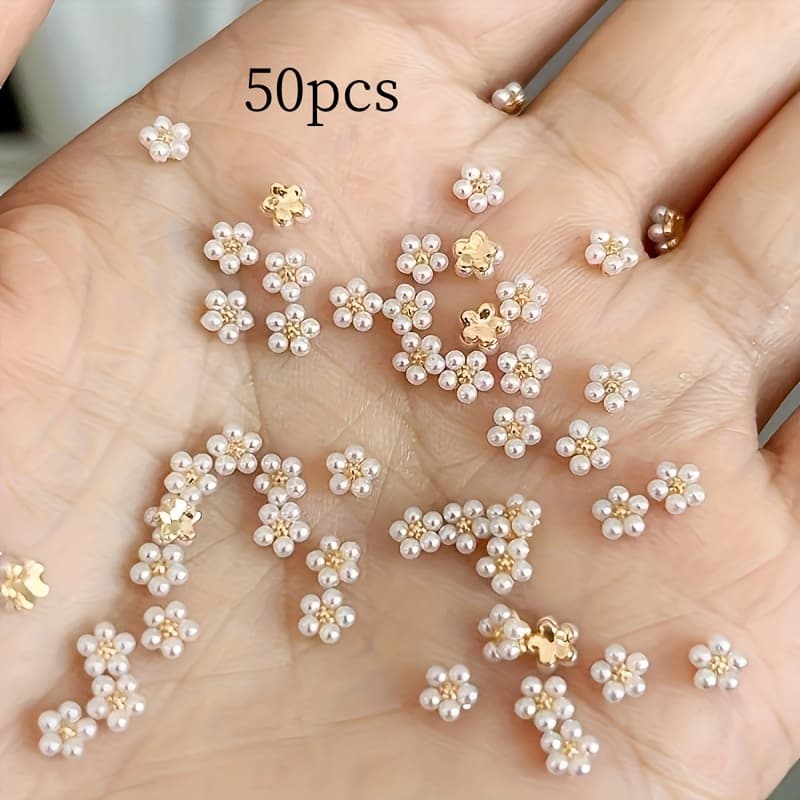 TEMU A Set Of 50pcs Of 3d Nail Art Rhinestones, Unscented Small Nail Jewels, Suitable For Nail Decoration