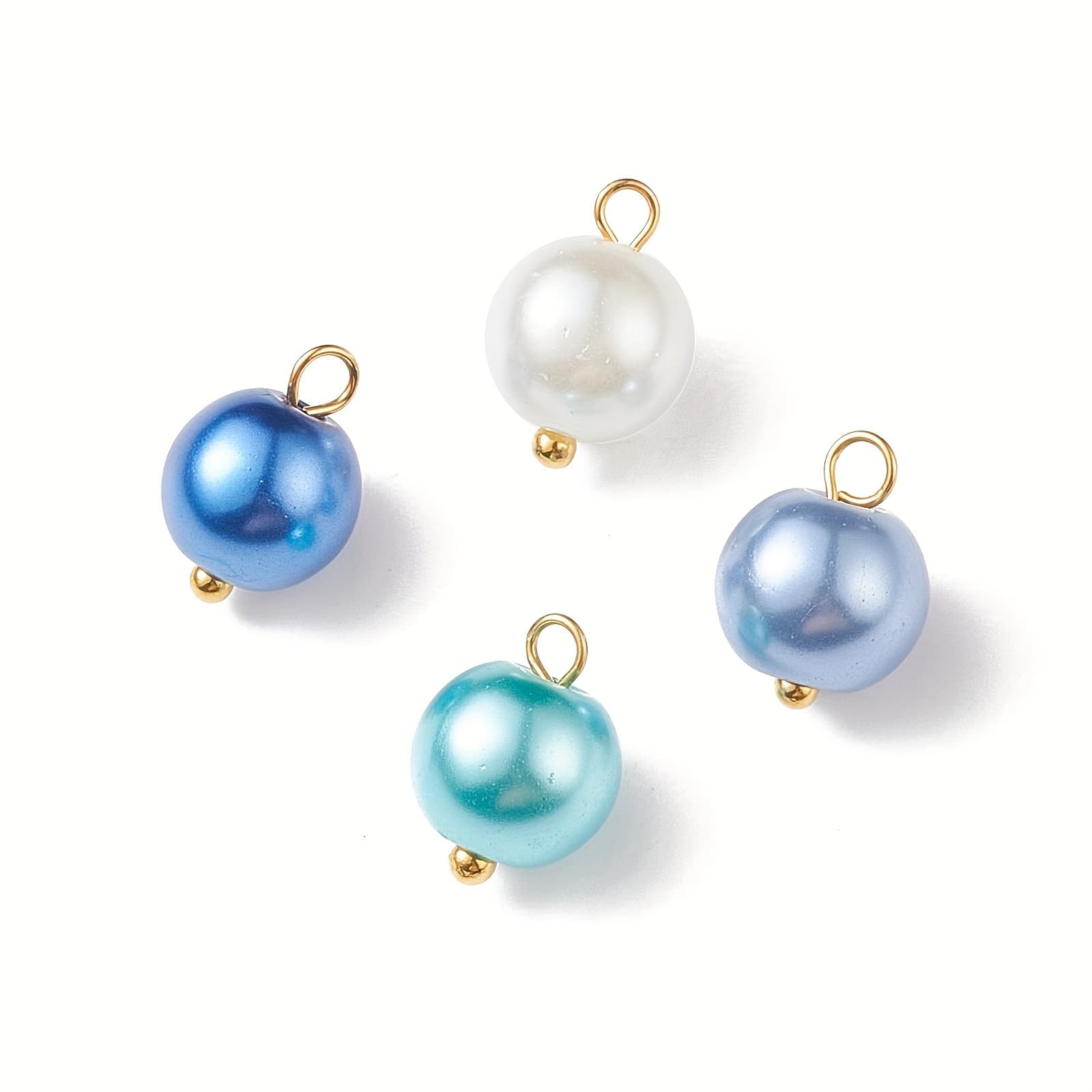 TEMU . 100pcs Assorted Colors Glass Pearls Pendants Jewelry Additions Suitable For Jewelry Necklace Making
