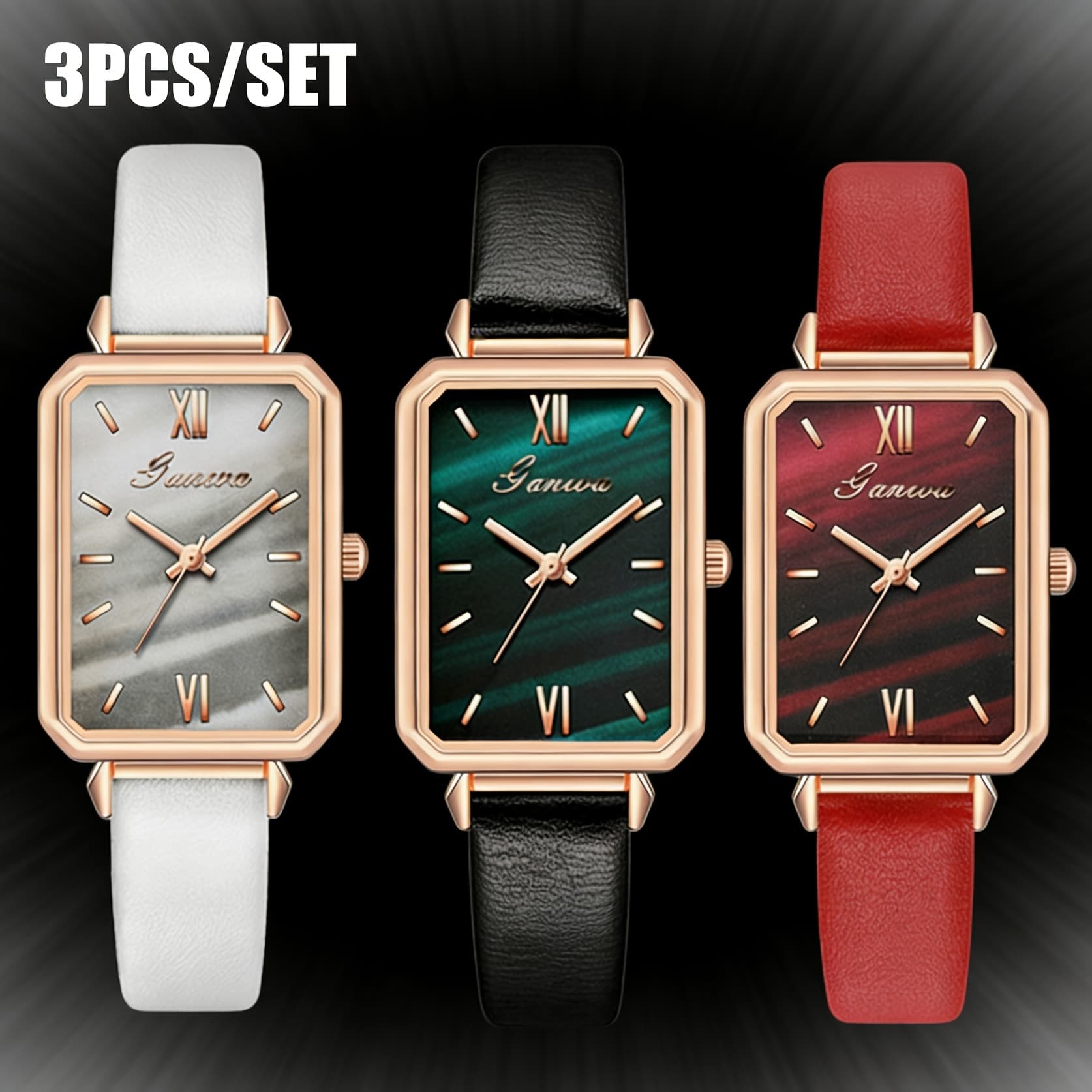 TEMU 3pcs/set Simple, Stylish Women's Watches, Including 3 Quartz Watches.