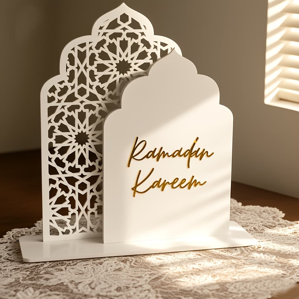TEMU [2d Flat] Ramadan Table Centerpiece Home Decor Decor Ramadan Decoration Eid Festive Table Decor Table Decor Sign Gift Ramadan Kareem Table Decor Ramadan Sign Holiday Decorations