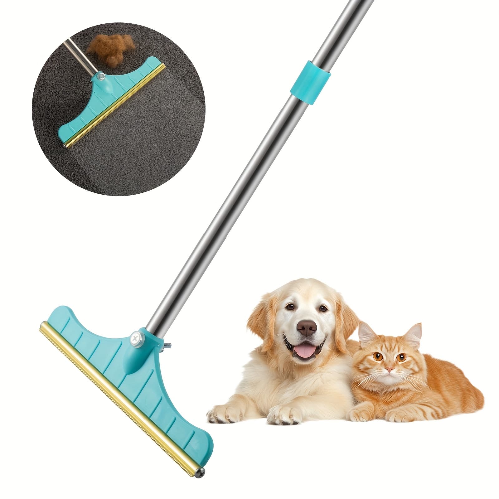 TEMU Dual Options, Brush For Pet Hair, Grey Carpet Scraper With (suitable For Clothing, Mats, Couches) Effective Pet For Carpets, Easy To Clean And Long-lasting. Ideal For