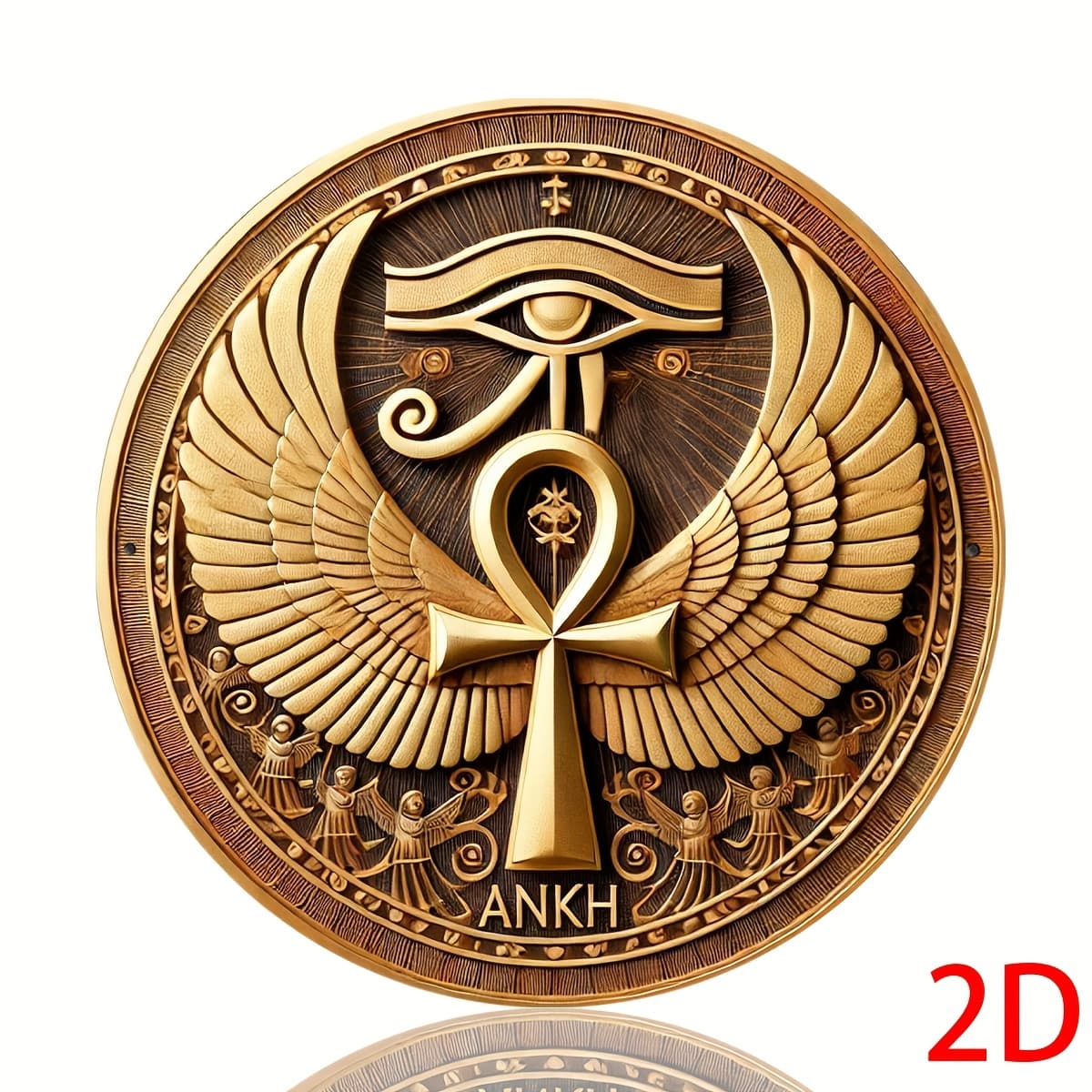 TEMU 2d Flat Retro Aluminum Wall Art Logo - Ancient Egyptian And Eye Of Horus Round Metal Decoration, Suitable For Living Room, Bedroom, Office - Home Decoration Full Of Mysterious Egyptian Atmosphere