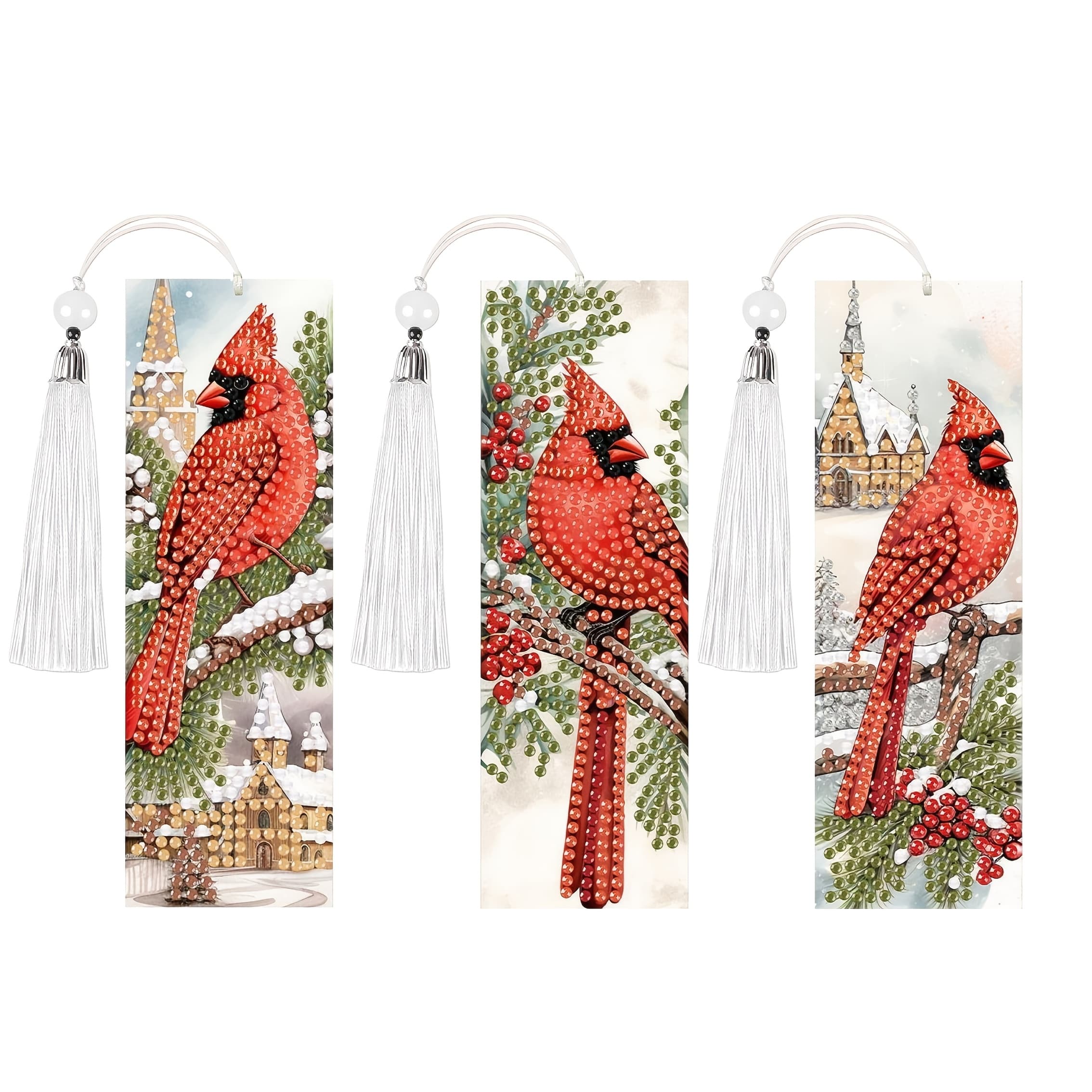 TEMU 3pcs Diamond Painting Bookmarks With Tassels, Additions, Suitable For Beginners, Perfect As Handmade Gifts Or Handmade Birthday Presents For