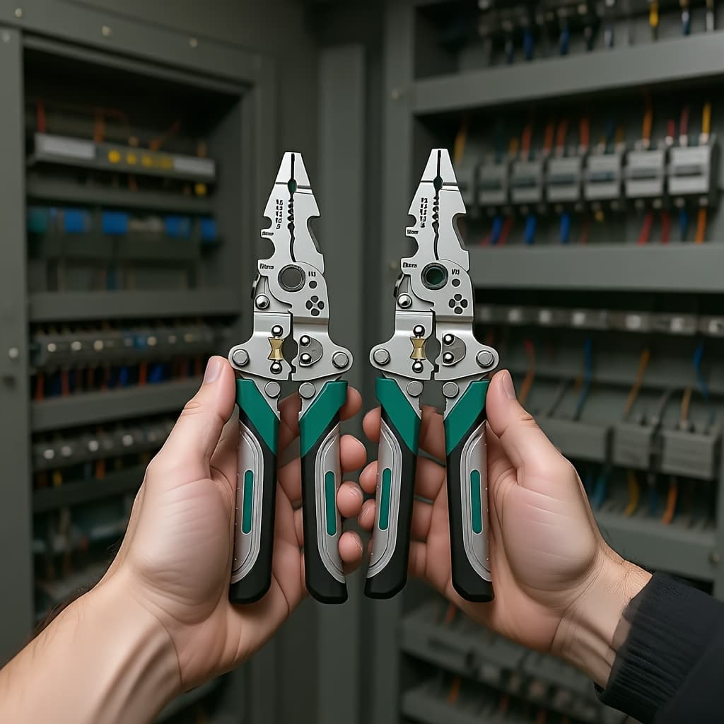 TEMU 2pcs Of Foldable Wire Strippers, Electrician's Tool Pliers, Suitable For Cutting, Crimping And Stripping, Durable Metal Tools, Suitable For Occasions, For Home Use