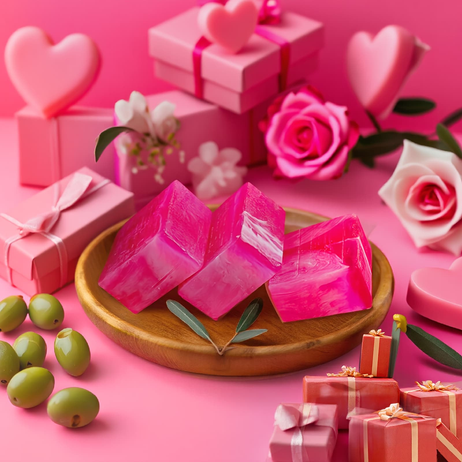 TEMU 3.53oz Rose Oil Body Soap - Contains Rose Oil And Suitable For Girls To Clean Their Body And Private Parts In The Bath, And Long- Fragrance, Controls Odour Help Dry Valentine's Day Gift For Her