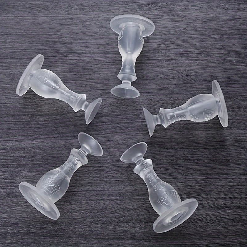 TEMU 5pcs Anti-collision Mat Door Stop Silicone Door Suck Modern Easy No Punch Bathroom Door Top Bathroom Mute