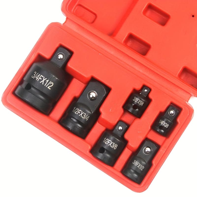 TEMU Pneumatic 6pcs Socket Adapter Set, 1/4", 3/8", 1/2", 3/4" Socket Wrench Conversion Heads