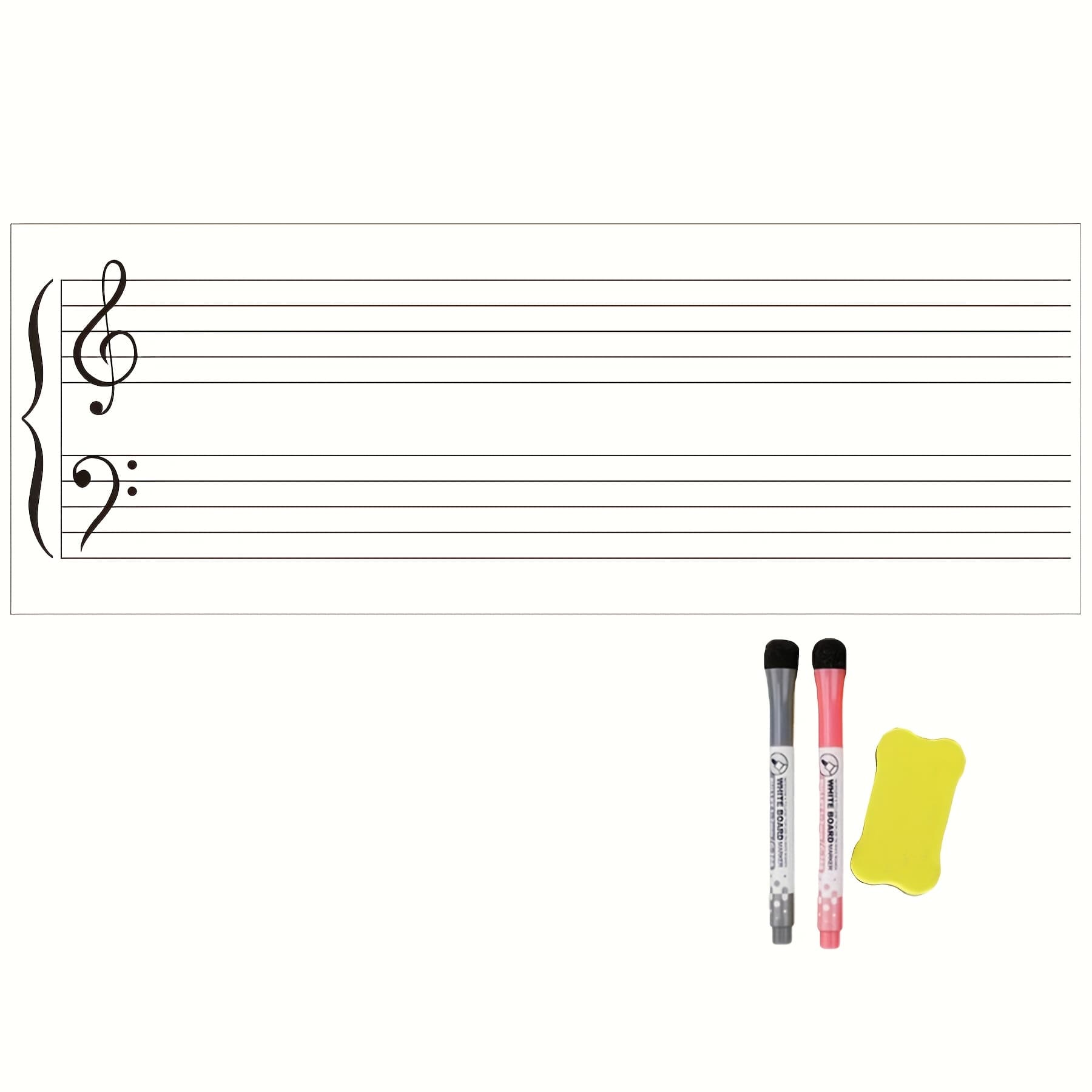 TEMU A Large Dry Erase Magnet Measuring 33"x12" Featuring A Lined Music Staff – A Supply For Music Classrooms That Music Teacher Needs. Ideal For Helping Young Learn To Read A Whiteboard