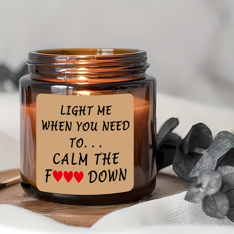 TEMU 6 Humorous Candle Labels | \" When You Need Out, \" Red - Durable Polypropylene Stickers (1.97x1.97 Inches) - Perfect For Birthdays, , Christmas - Creative Gift Wrapping Labels