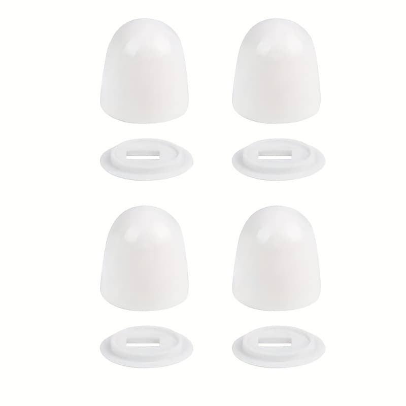 TEMU 4pcs White Toilet Bolt Caps, Floor Bolt Covers With Washers, , No Tools Needed, 1.45" Height