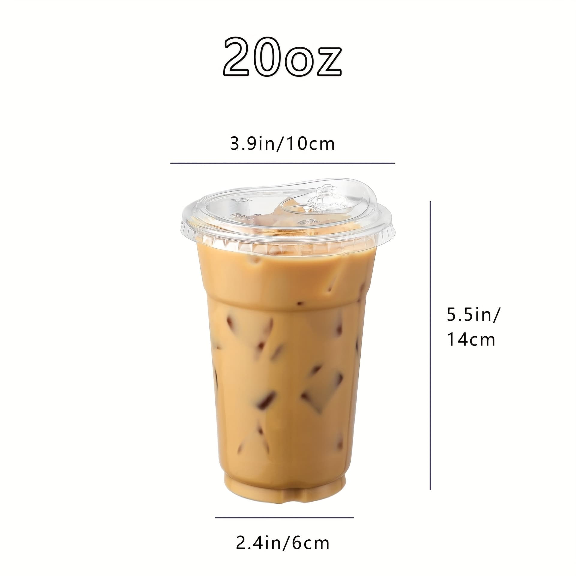 TEMU 16 Oz, 20 Oz, 24 Oz Transparent Plastic Cups (with Straw Lids), 50 Sets Of Disposable Plastic Iced Coffee Cups,, Coffee Cups (for Making Smoothies, , Cold Drinks)