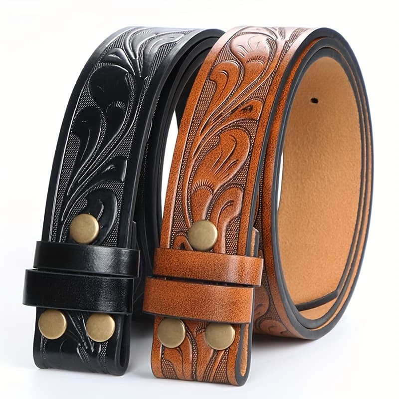TEMU Set Of 's Western-style Belts Featuring An Embossed Longhorn Cow , Perfect For Casual , Leisure Activities, And Festive Occasions