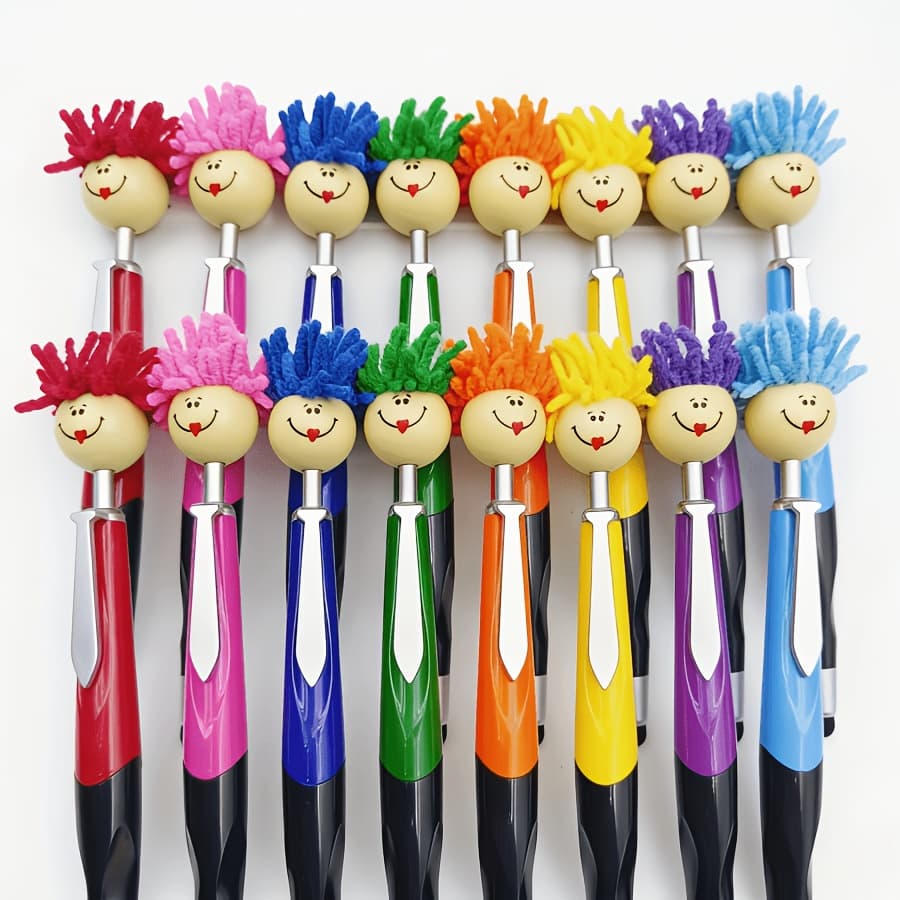 TEMU 8/16pcs Mop Head Multifunctional Touch Stylus Pen, Ballpoint Pen, Back-to-school Supplies, Stress- Writing Pen, Holiday Gift, Back-to-school Gift, Valentine's Day Gift