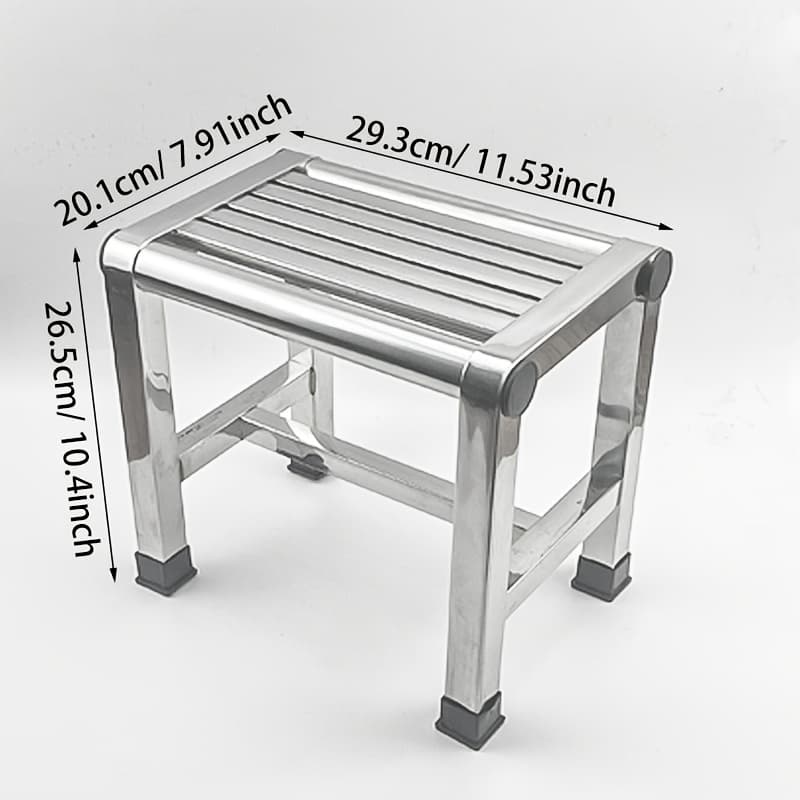TEMU 1 Durable Square Stool Made Of Stainless Steel Featuring Anti-slip Feet, Designed For And Versatile Use In Home, Office, Or Kitchen
