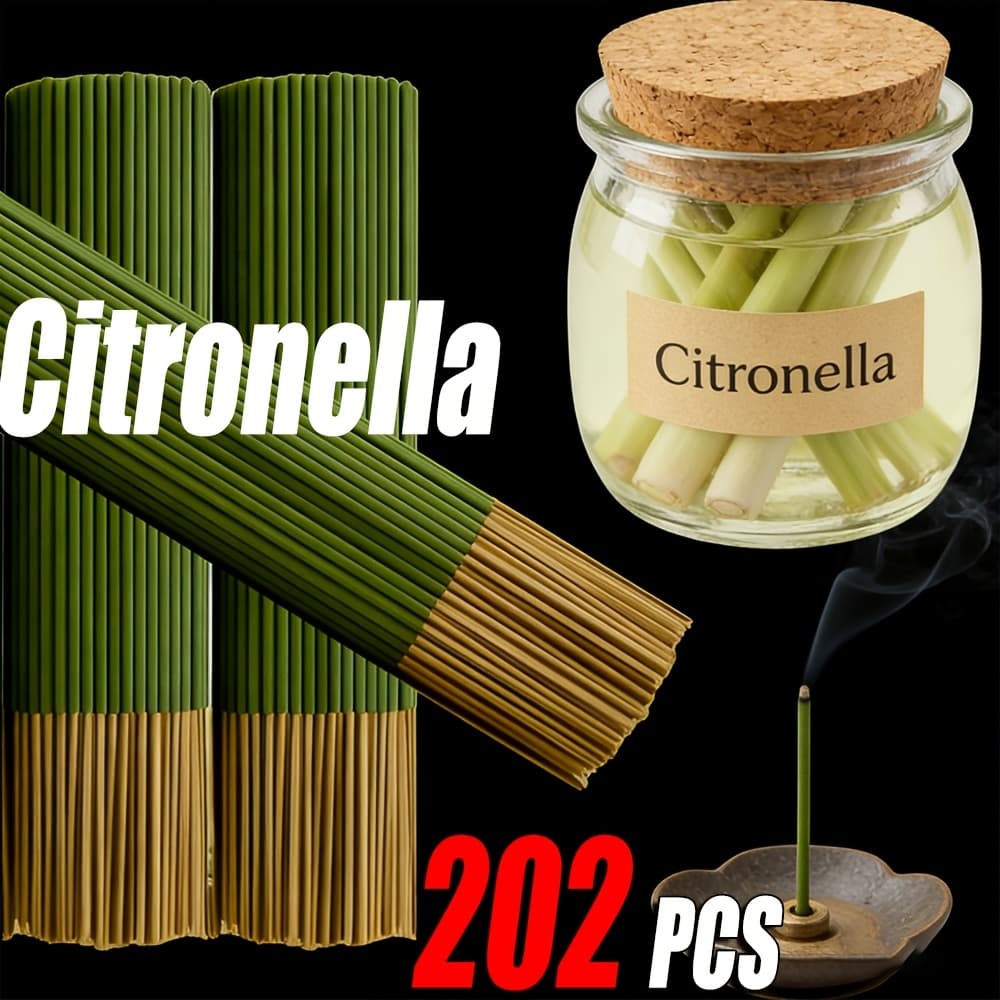 TEMU 202pcs High-quality Citronella Incense Sticks, 22cm Long, Essential Oil Infused, Rich & , Durable Burn, Ideal For Meditation & Yoga