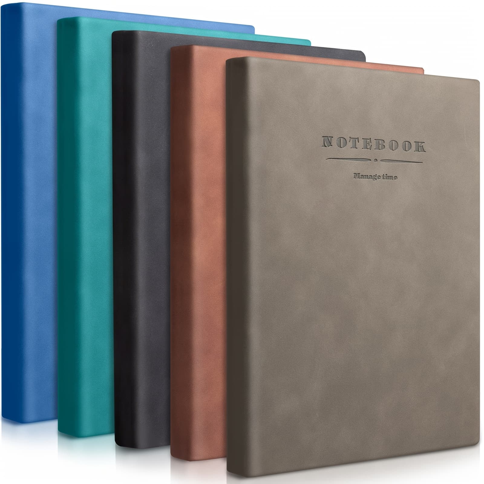 TEMU 5 Pack A4 Notebooks Large Journal 360 Pages Leather Softcover Hardcover Notebooks Thick Paper Lined Notepad For Office Business Writing, 8.5'' X 11''(mixed Color)