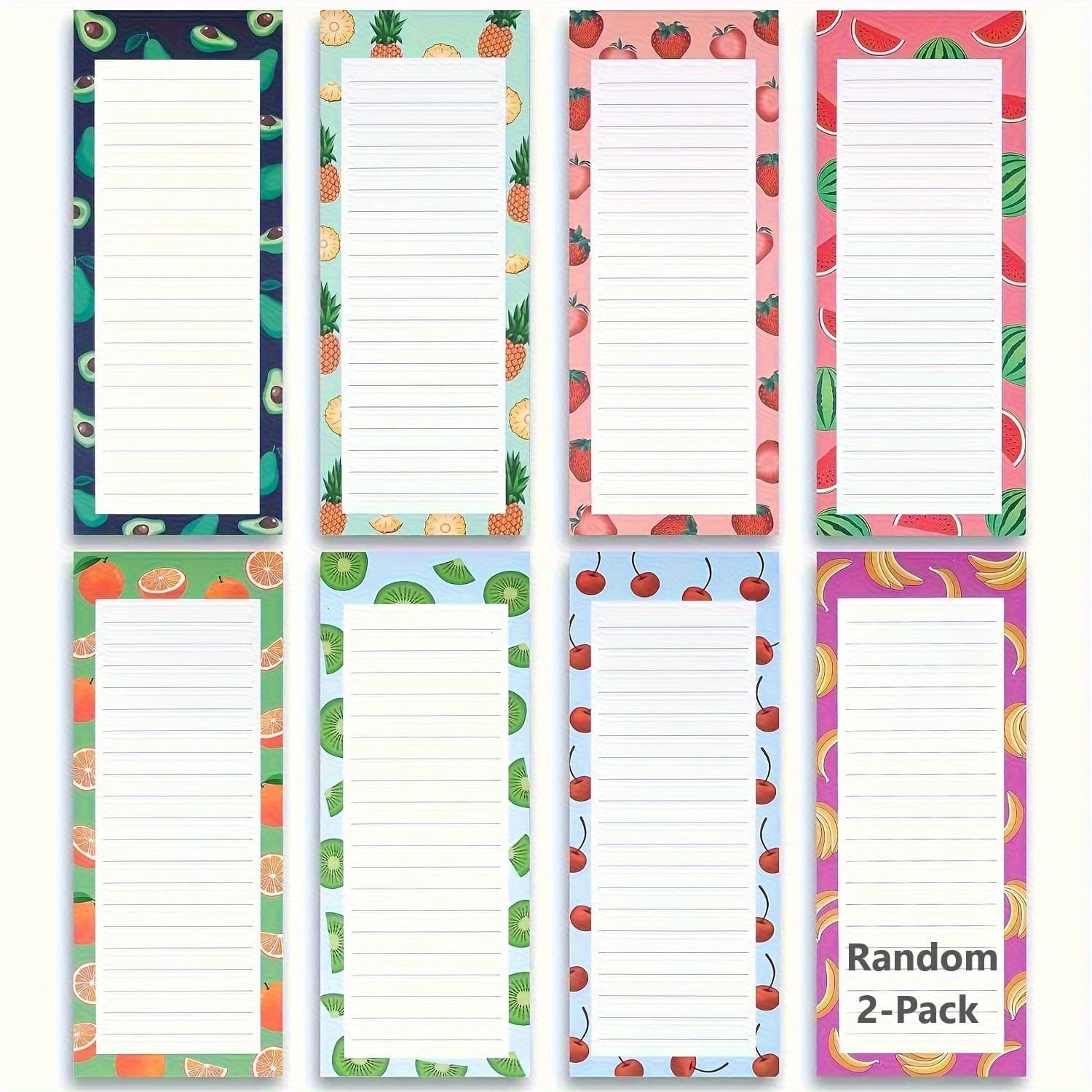 TEMU Random 2-pack Magnetic Notepads For Refrigerator | Magnetic Grocery List Pad For Fridge, Full Magnet Back Shopping , 25 Sheets Per Note Pads