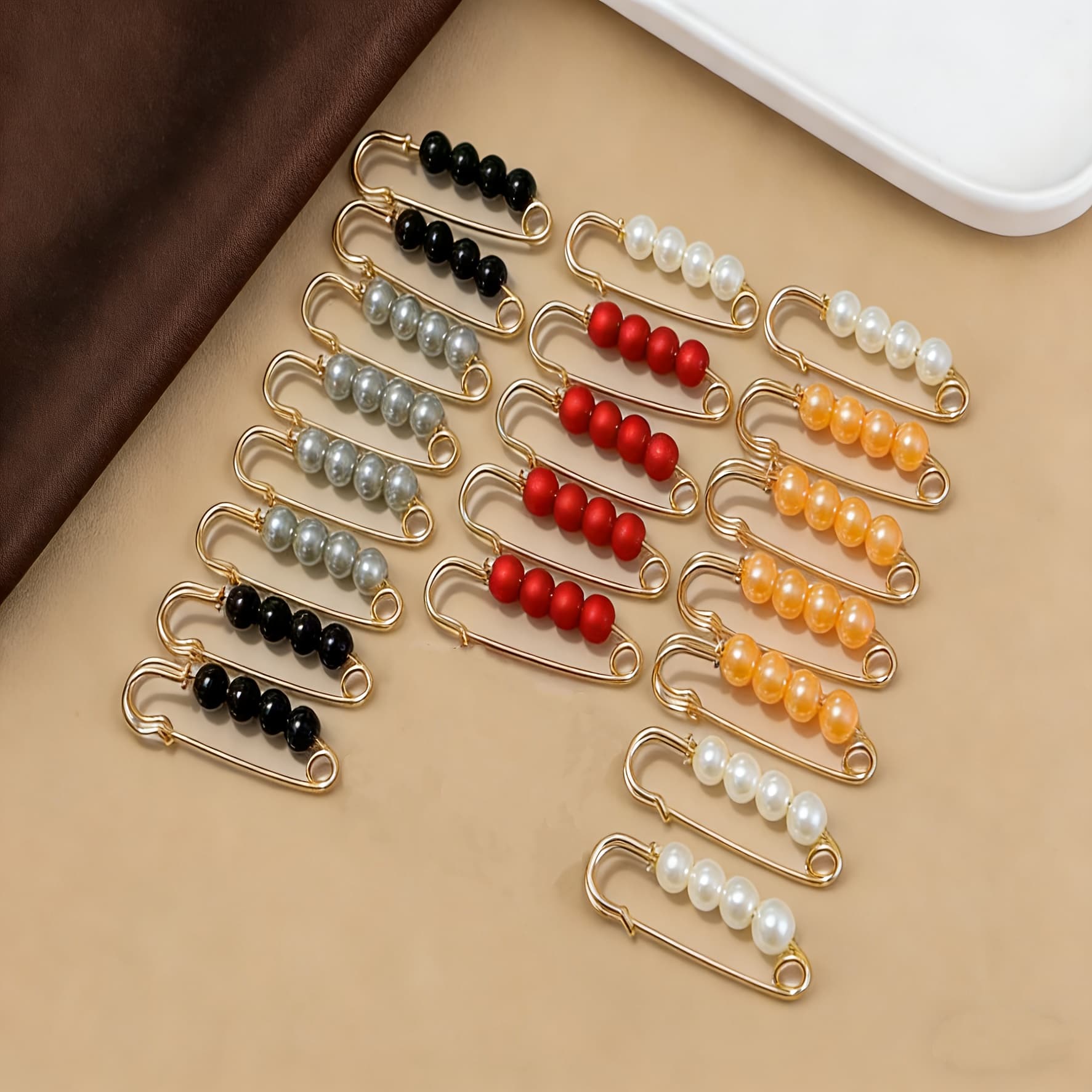 TEMU 20pcs Cute Easy Scarf Buckles Suitable For Fixing Clothes, Trousers Waist, Preventing Decorative Safety Pins Perfect Daily Versatile Accessory And Gift
