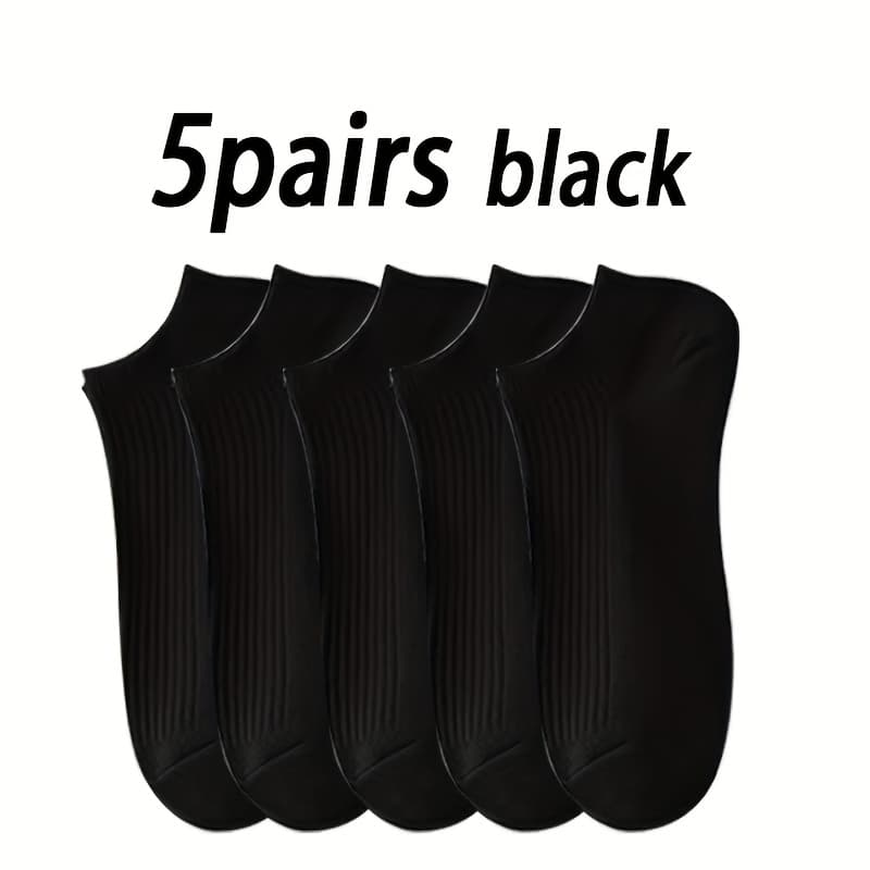 TEMU 5-pack Unisex White Minimalist Ankle Socks! And , Breathable And Comfortable, Perfect For Daily Wear, Multiple Sizes