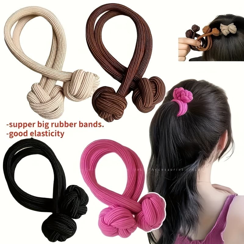 TEMU 2 Braided Hair Rings | High , Solid Color, Durable Ponytail Additions, Random Colors, Hair Rope