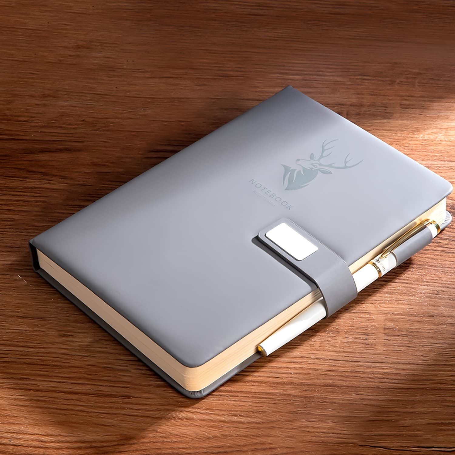 TEMU Leather A5 Notebook Hardcover With Magnetic Binding - Suitable For, Office & Journaling, 160 Page Thick Cover Diary Book With Bookmark, Horizontal Ruled Pages, Compact For, Students, Travel, Gift