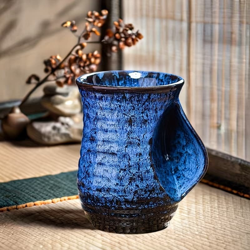 TEMU Vintage Kiln Ceramic Coffee Cup (18.94oz), Insulated Coffee Cup With Unique Glaze, Perfect For Home Or Office, Ideal Gift For Christmas, Valentine’s Day, And Holidays, Coffee Bar Accessories