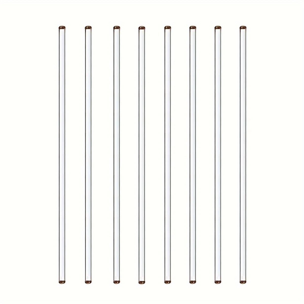 TEMU 8pcs 12" Glass Stirring Rods With Round Ends - Ideal & Research Use, Non-electric