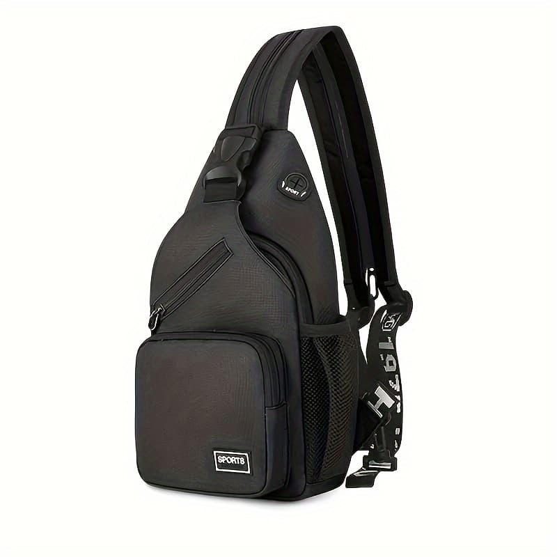 TEMU Women Small Backpack With Earphone Hole Multi-functional Chest Bag For Men Travel Backpack Sports Chest Shoulder Bag