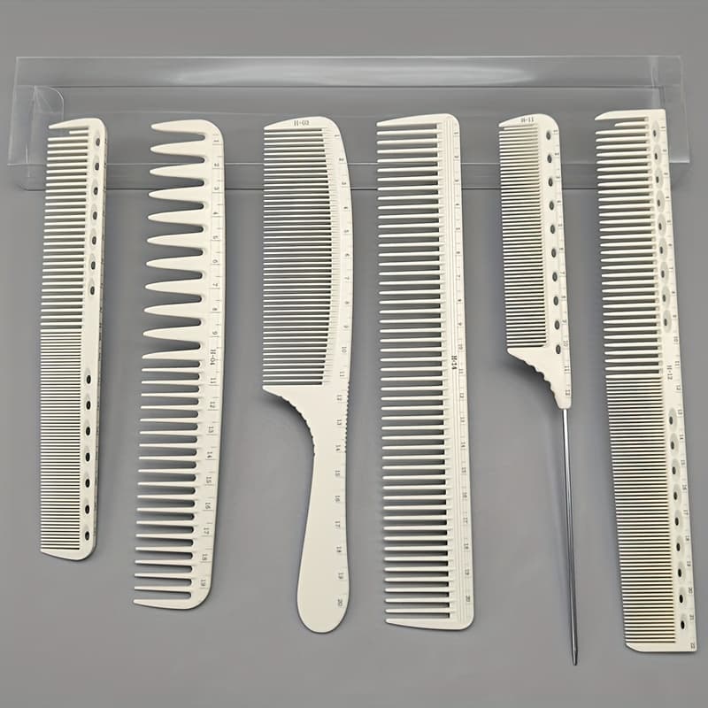 TEMU 6pcs Set Of Hairdressing Tools, Combs, Hairstylist Tools, Comb Set, Men's And Women's Hairdressing And Styling Tools, Professional Salon, Home Diy