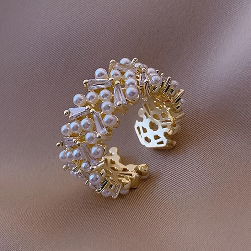 TEMU Fashionable, Individualistic, High-end Synthetic Zirconia Leaf Pearl