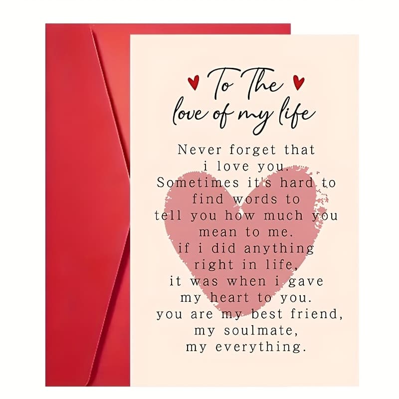 TEMU 2pcs (1 Envelope + 1 Card) 's Day Cards, Unique Drawer Cards, Gift For Wife/husband, Boyfriend/girlfriend, Partner Greeting Card - Perfect For Anniversary, Wedding Or Birthday