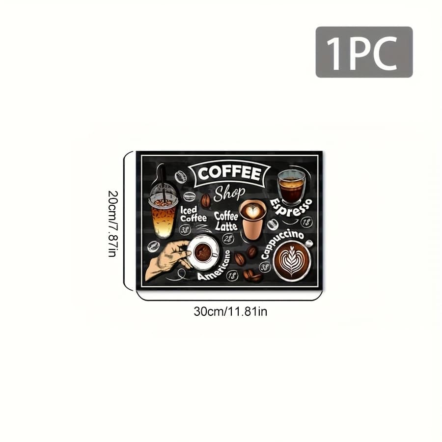 TEMU 1pc Creative Pattern Printed Coffee Machine Mat Kitchen Counter Quick Water Absorption Utensil Drying Mat Desktop Anti-scalding Heat Insulation Anti-slip Drainage Mat